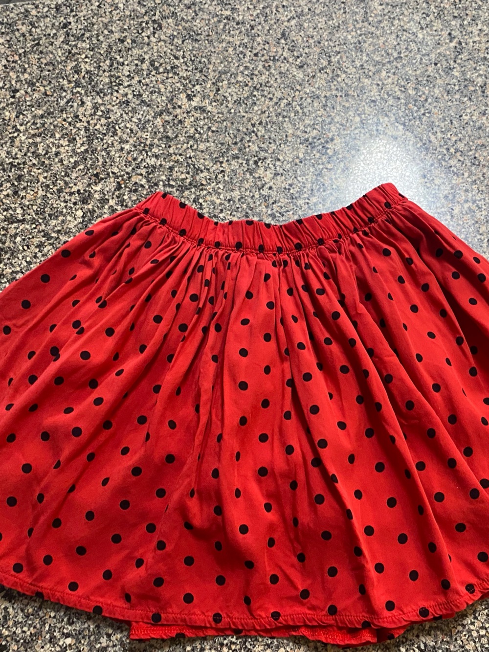 GAP Red Circle Skater Skirt with Black Polka Dots